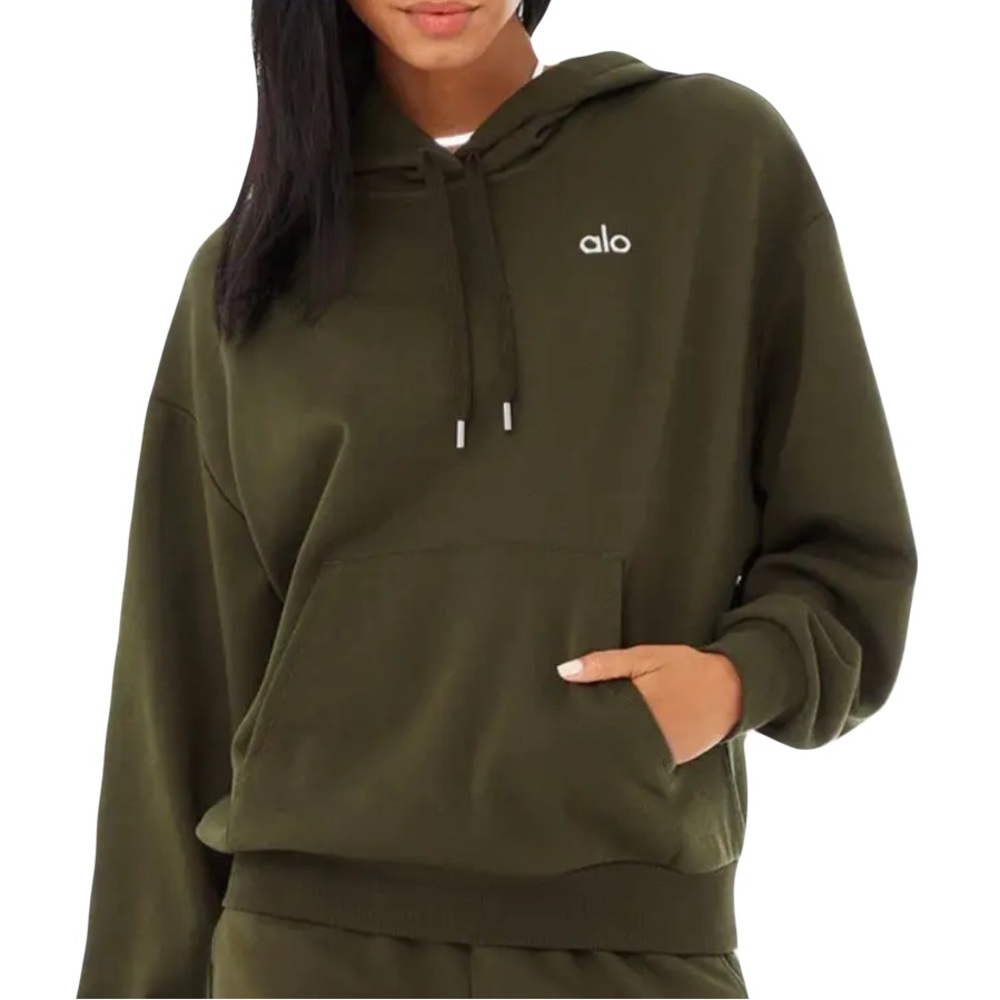 Alo Yoga Accolade Oversized Hoodie Olive Green No Tag Fits Like Small